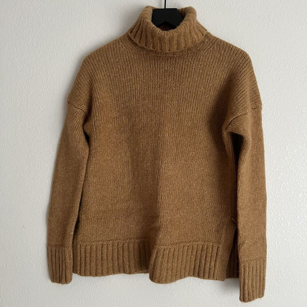 Everlane Womens Merino Wool Alpaca Turtleneck Sweater Size S Light Brown